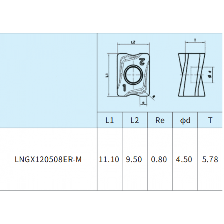 Фрезерная пластина LNGX120508ER-M HS5120 HADSTO