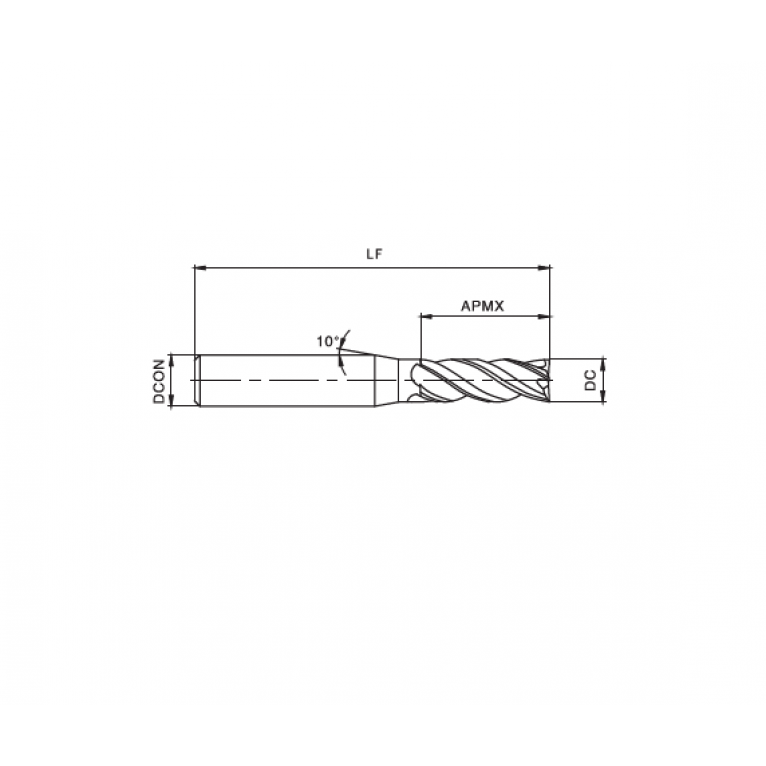 Твердосплавная концевая фреза P4S0400NS HUAREAL Купить фрезу P4S0400NS HUAREAL