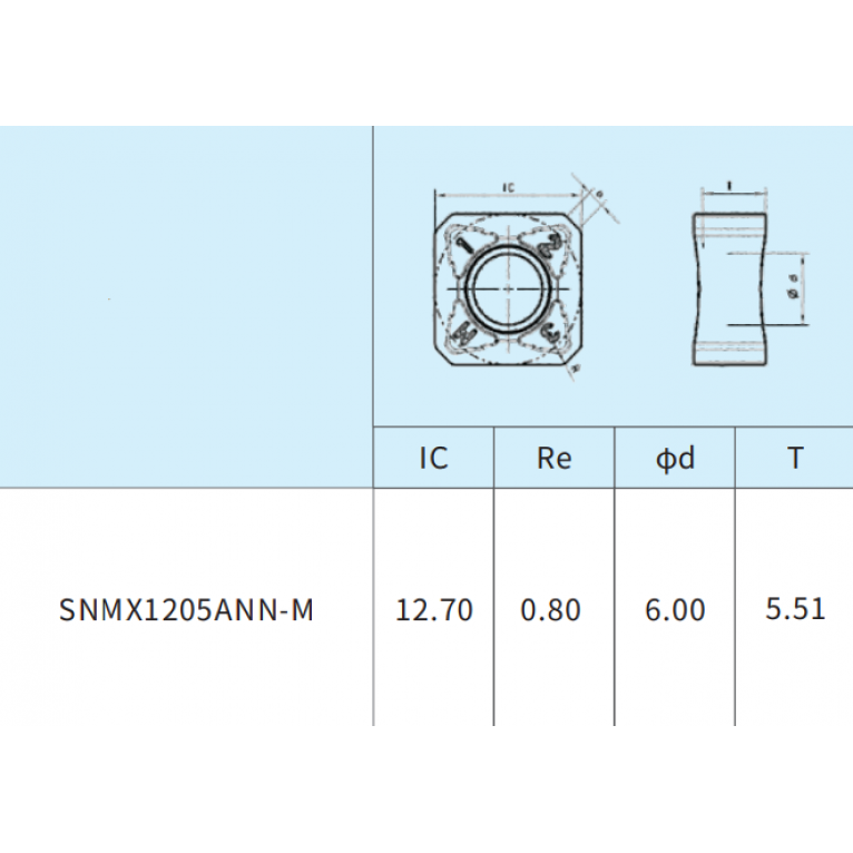 Фрезерная пластина SNMX1205ANN-M HS5120 HADSTO